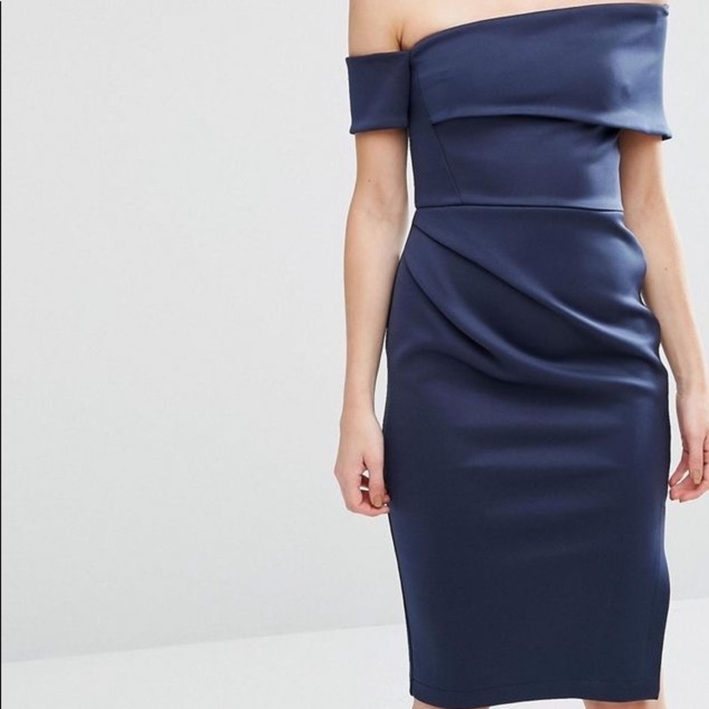 ASOS brand asymmetrical navy dress